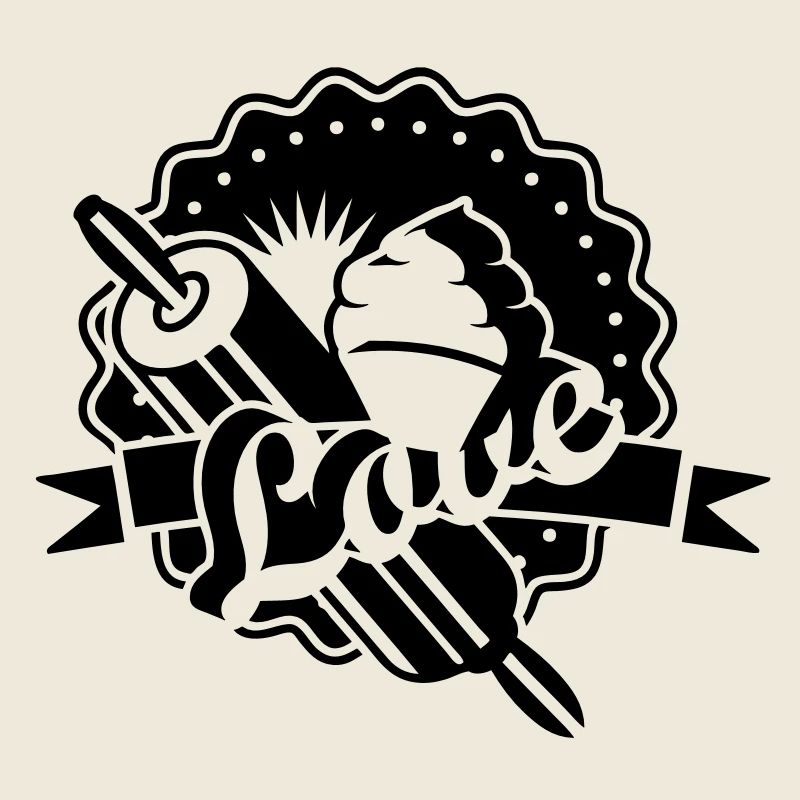 A rolling pin with a Cupcake
