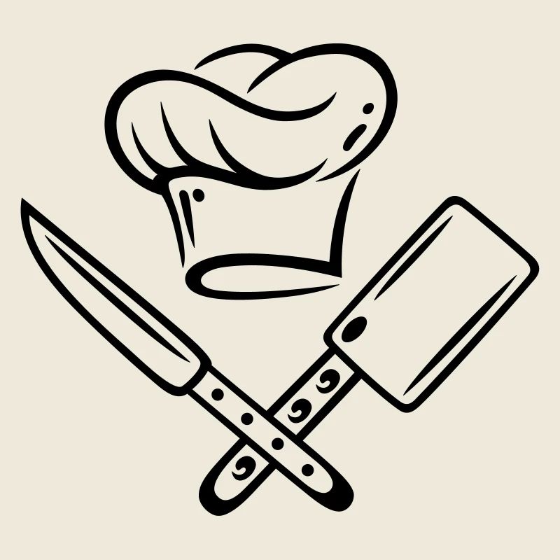 Kochen, Kochmütze mit Messer