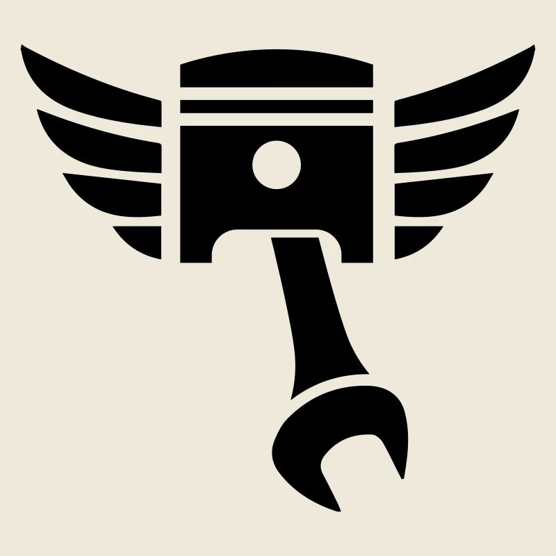 Piston key emblem with wings