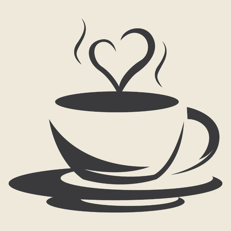 Cafe Coffee Illustration Logo icon Heart Love