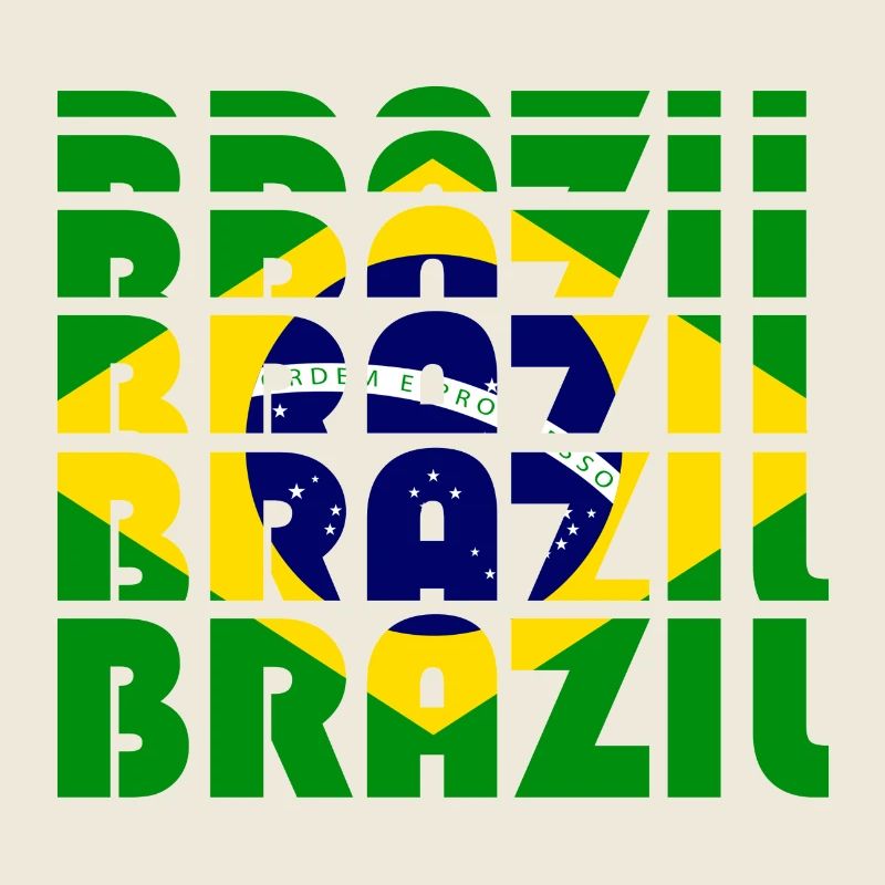 Brasilien Flaggen Grid Muster