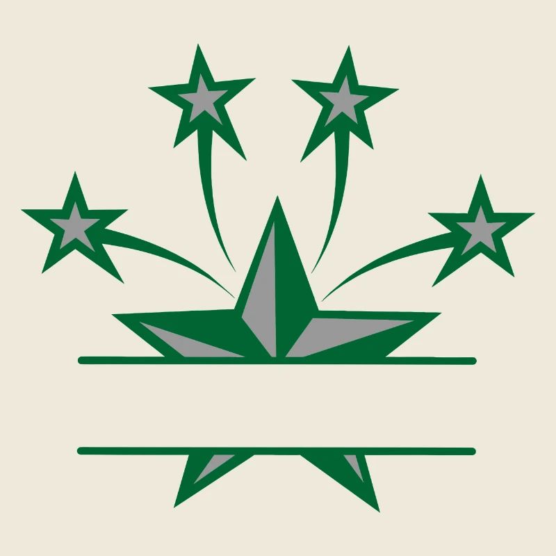 Star green and grey with bar between them