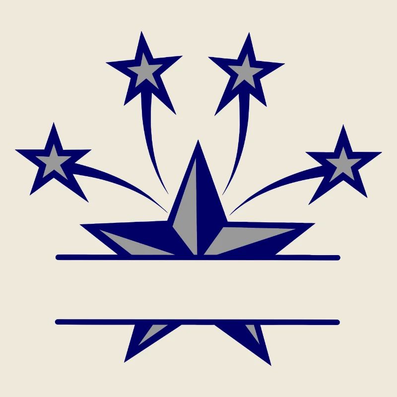 Star dark blue and grey with bar between them