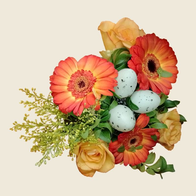 Bouquet with Easter Eggs Pattern