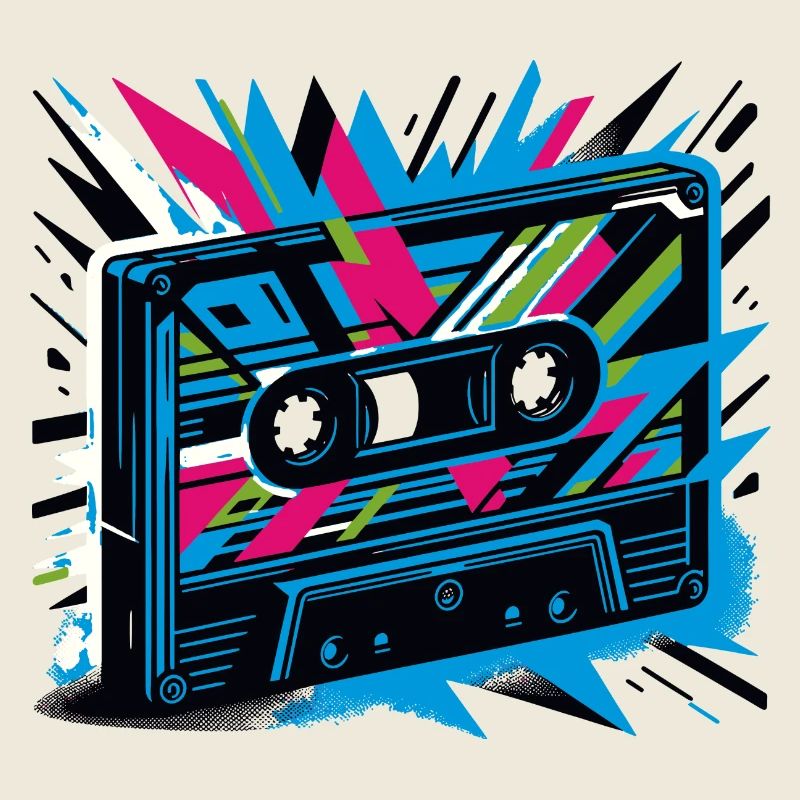 Musik Kassette im Retro-Stil 80er und 90er Stil