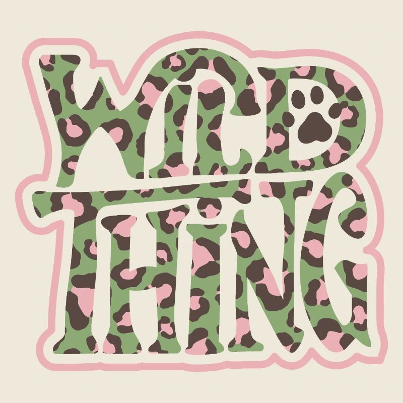 Wild Thing – Camo Print Lettering