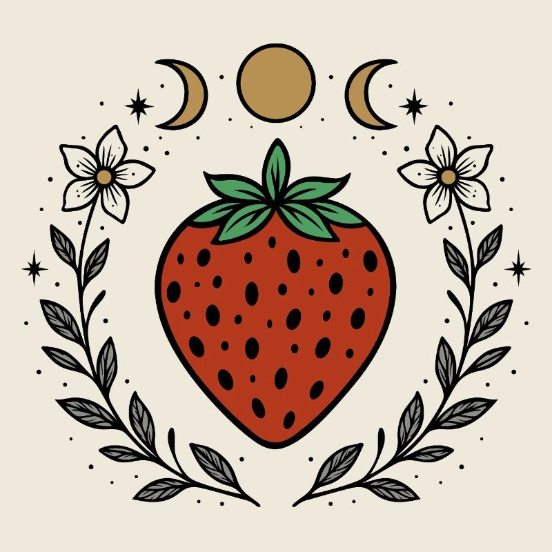 Fraise et phases de lune - Magical Nature Design