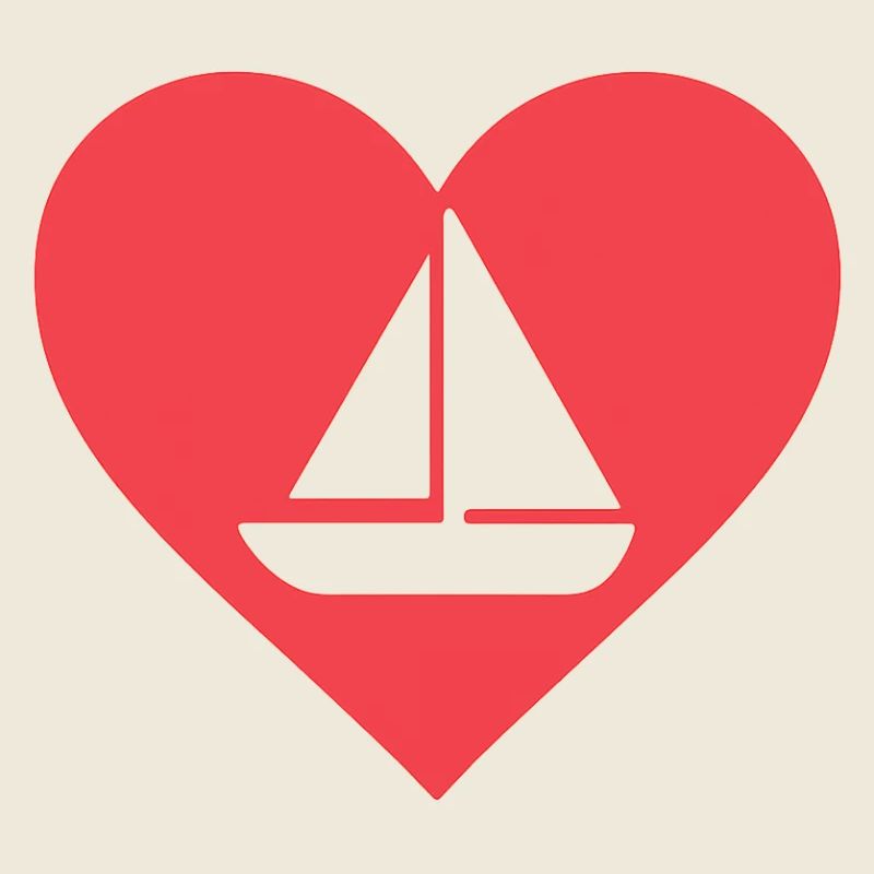 Herz mit Segelboot Design