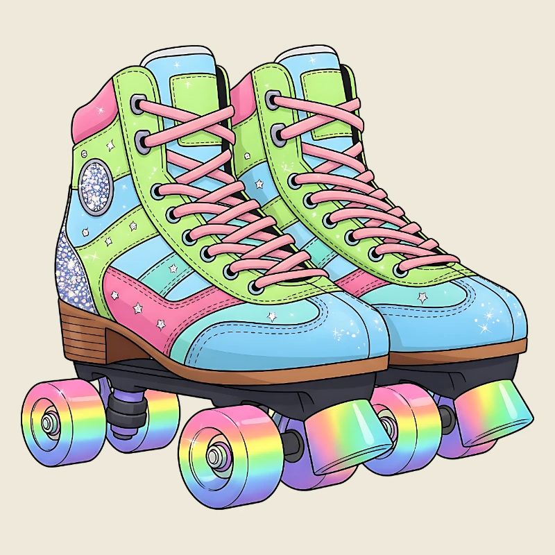 Rollschuhe Retro Regenbogen 80er 90er