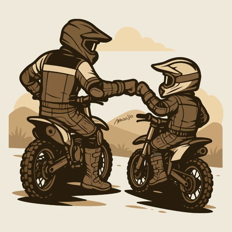 Motocross Vater und Sohn