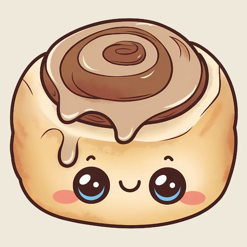 Rouleau de cannelle mignon kawaii