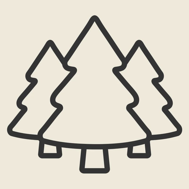 Spruce tree coniferous Forest Line Icon