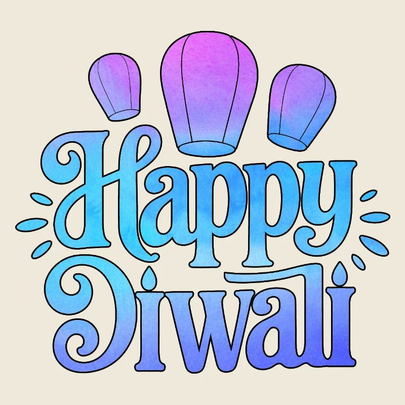 Lanternes Happy Diwali Dégradé