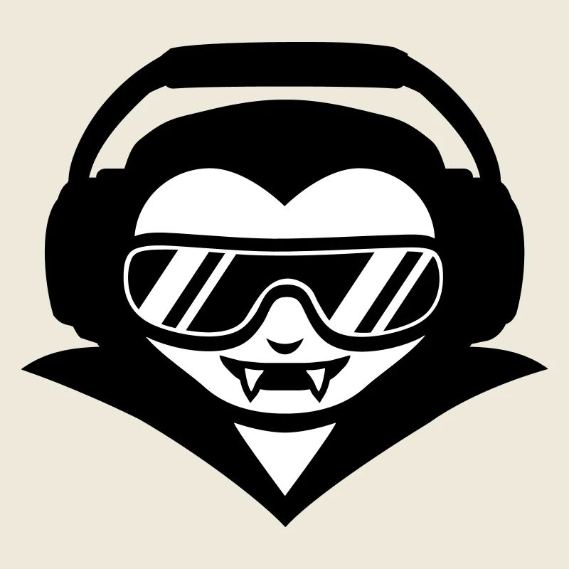 Vampir DJ mit Kopfhörern und Sonnenbrille