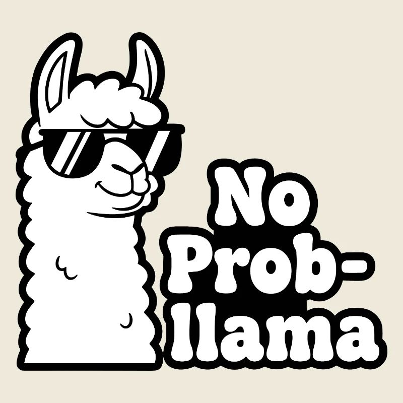 No Prob Llama Contrast Print