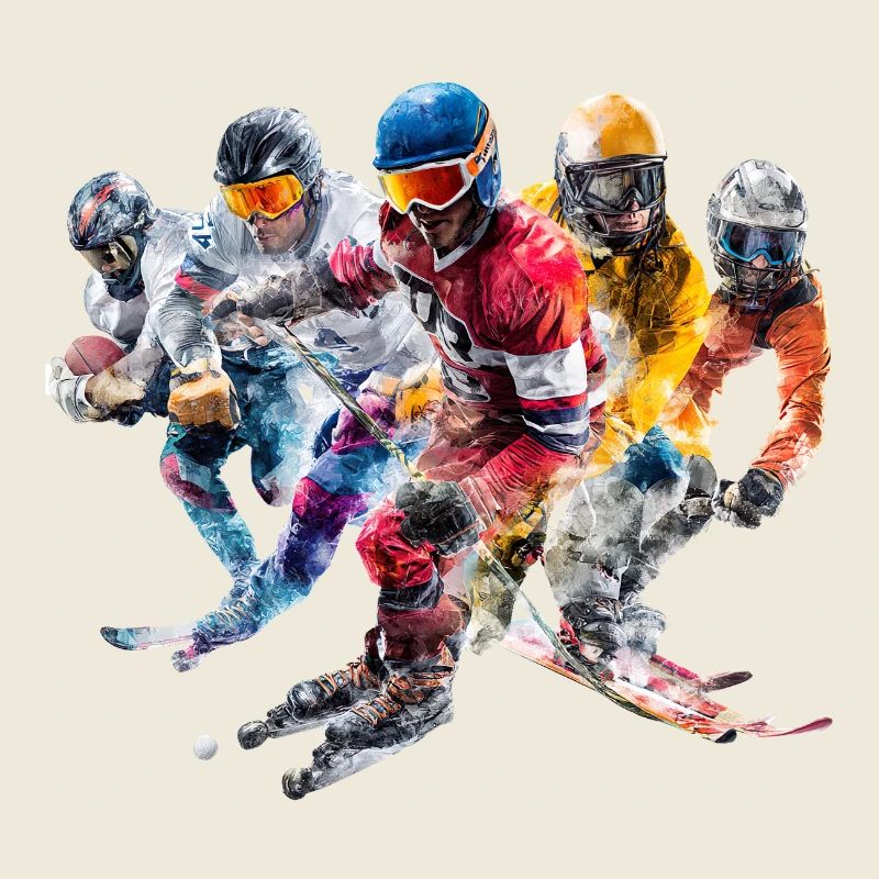 Compilation de tempêtes de couleurs Skier Panorama