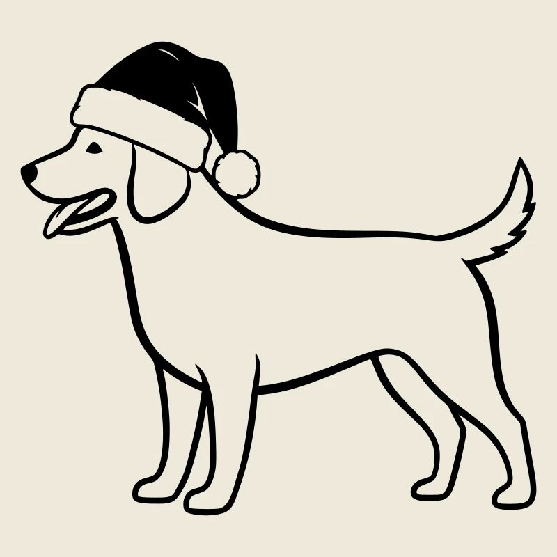 Weihnachts-Hund Cartoon Illustration