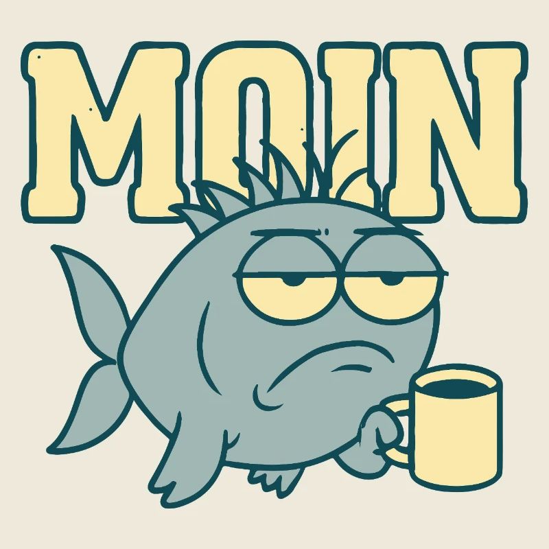 Moin Müder Hai mit Kaffee