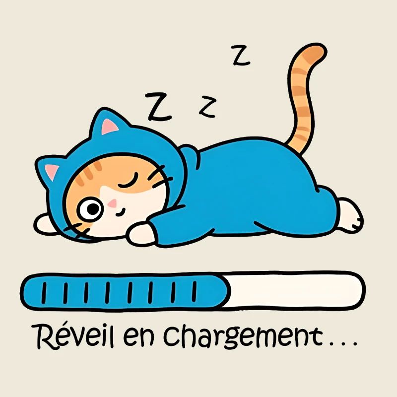 Cat alarm clock charging...