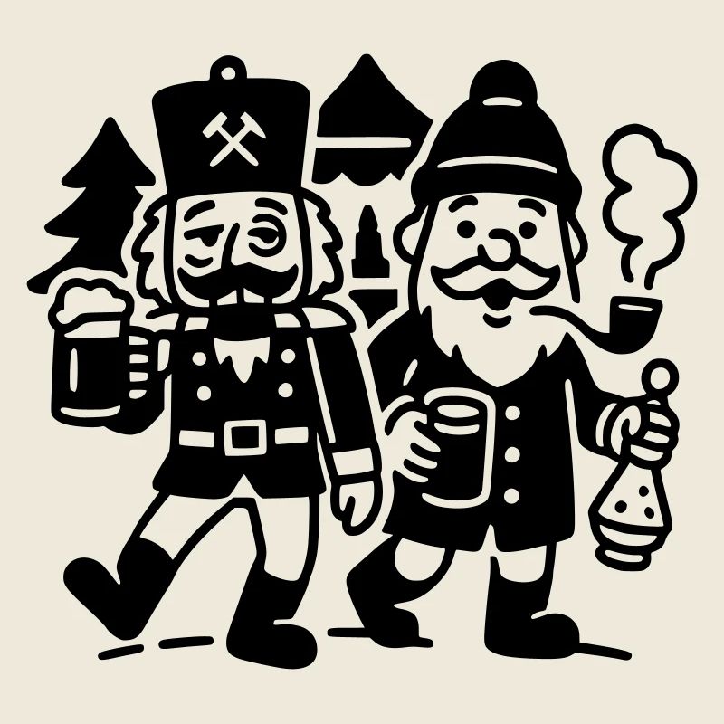 Glühwein Trinkteam Weihnachtsmann Nussknacker