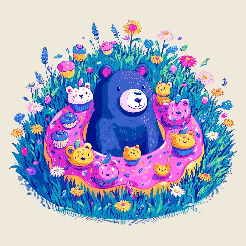 Baigner des ours dans la mer de fleurs