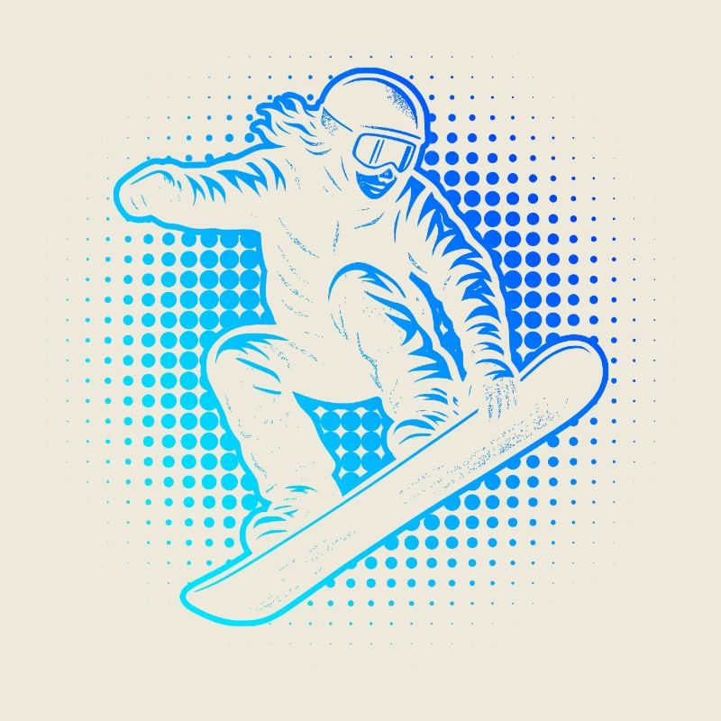 Neon Snowboarder Halftöne