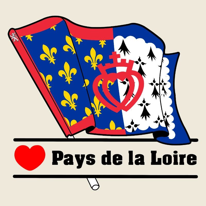 Flag + heart + text "Pays de la Loire"