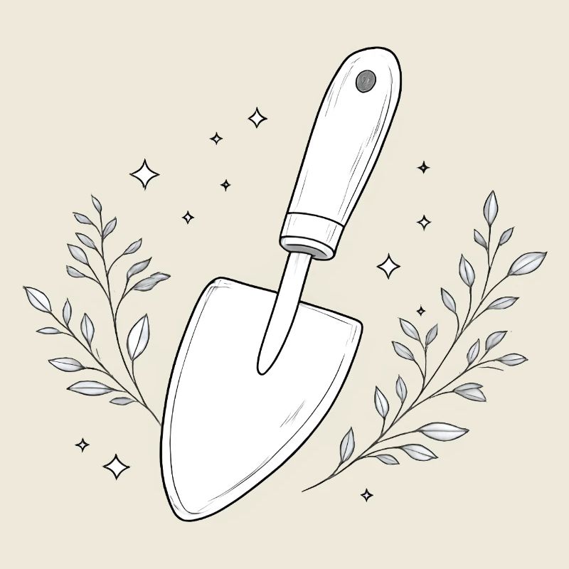 Garten Schaufel Linienstudie