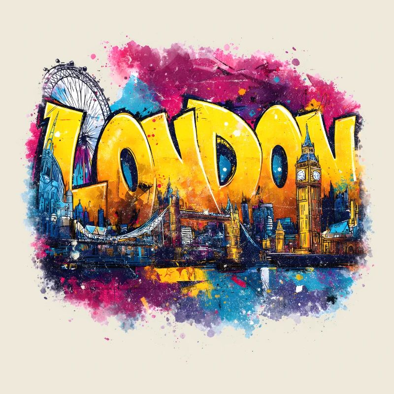LONDON Graffiti Skyline Splash