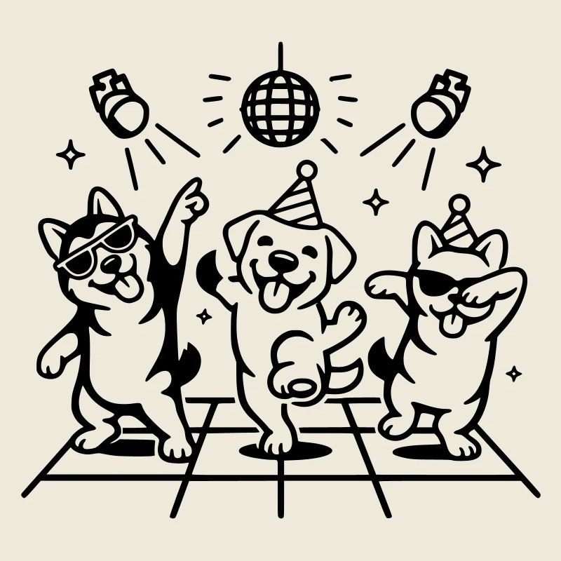 Dancing Party Dogs Kids Disco