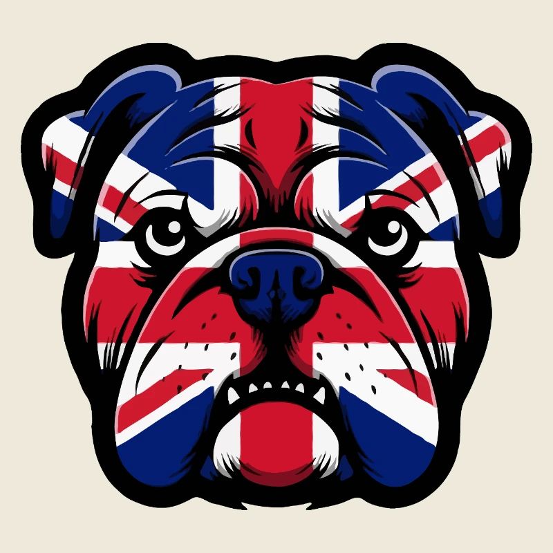Portrait du bouledogue Union Jack