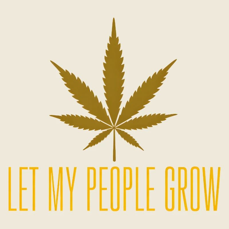 Golden Cannabis Leaf Let My People Grow