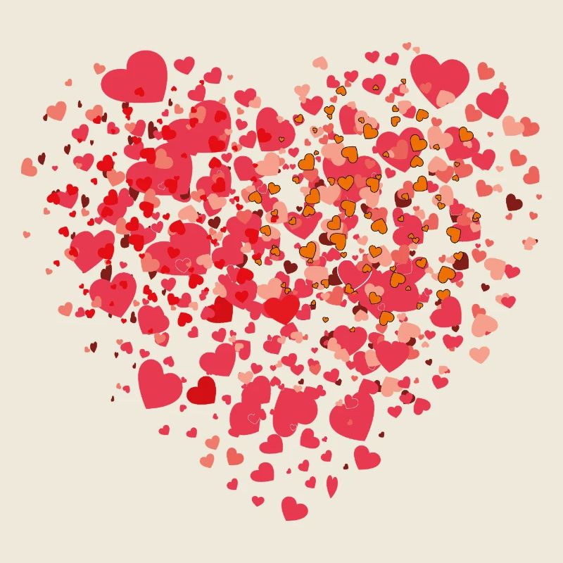Mosaïque de cœurs de petits cœurs d’amour