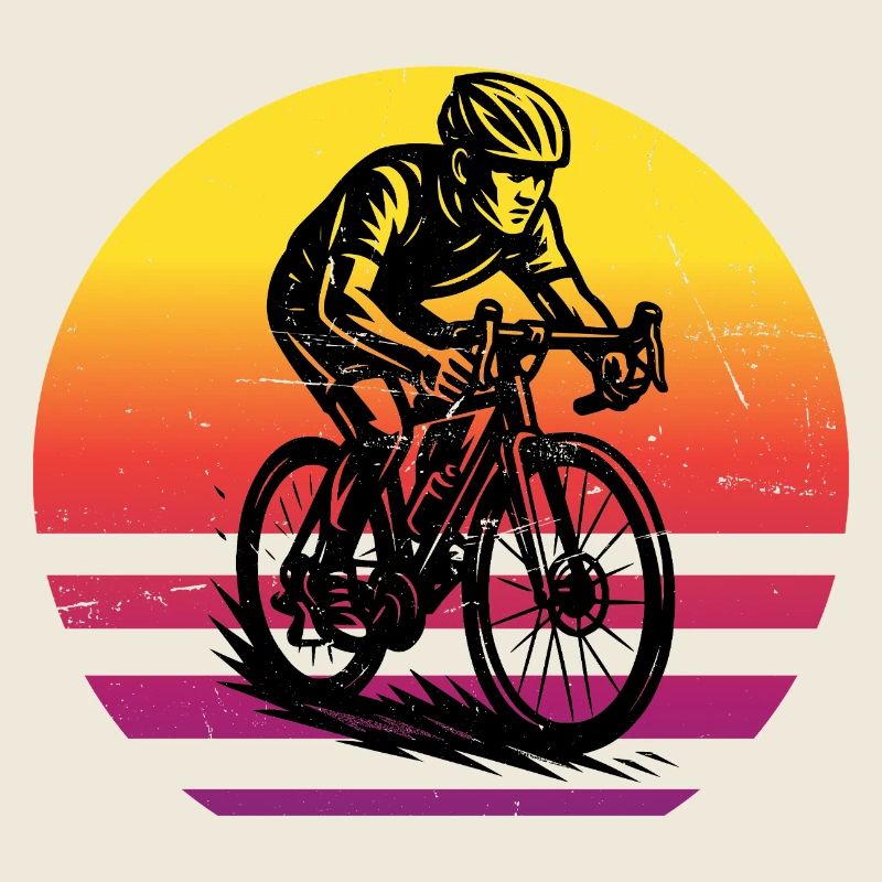 Motif minimaliste du vélo de route