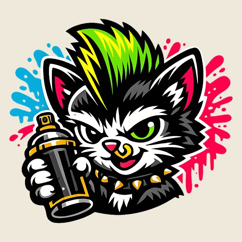Graffiti Katze Sprühpunk
