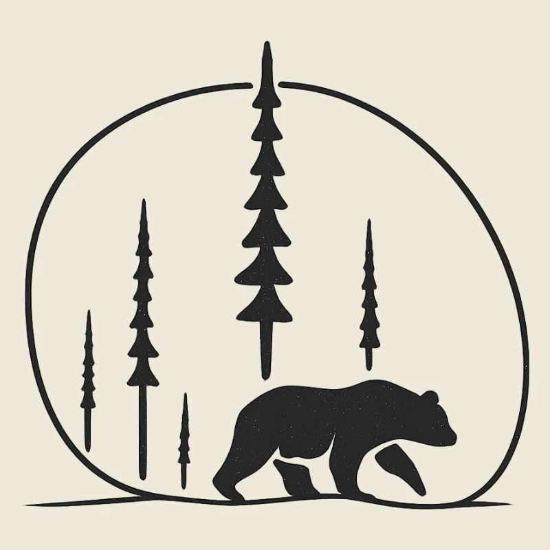 Bär im Wald Silhouette Natur geschenkidee freunde