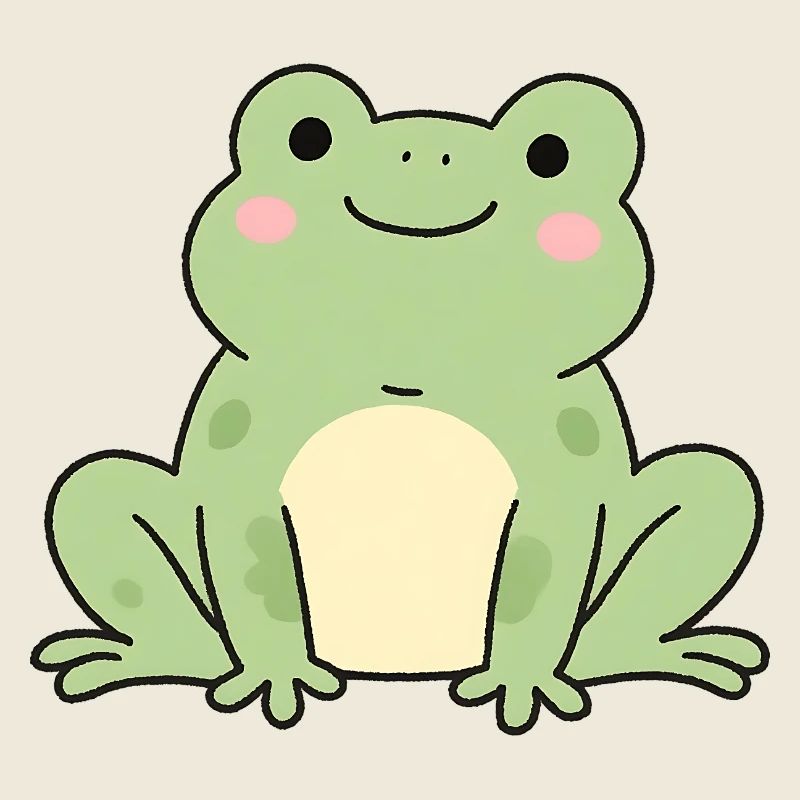 Delicate Frog Kawaii Graphic