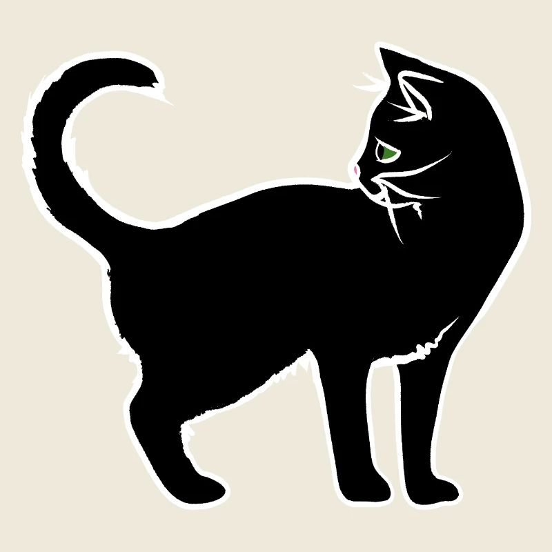 Minimalistische weiße Katzensilhouette