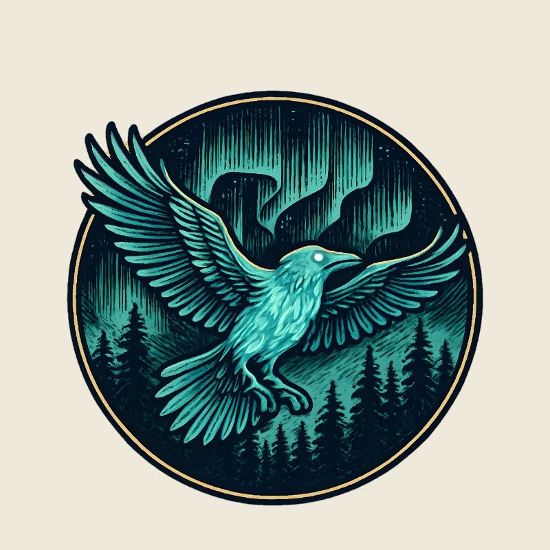 Rabe im Nachtwald-Emblem