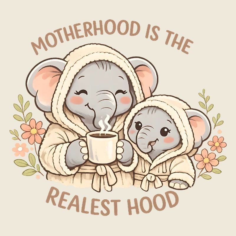 Lustiges Mama-Elefantenhemd, florales Muttertagsgeschenk