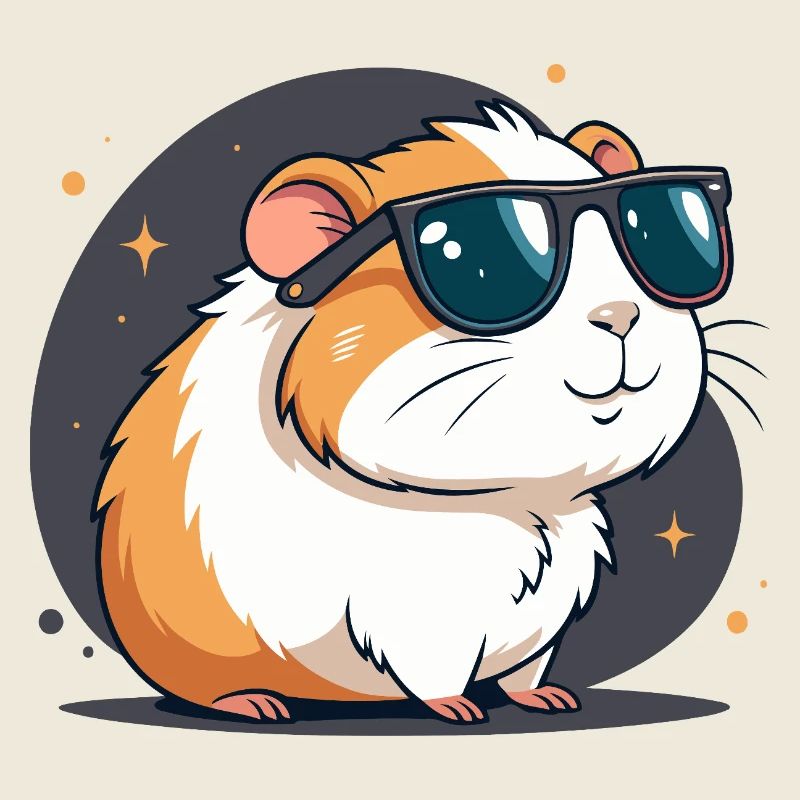 Hamster cool avec lunettes noires