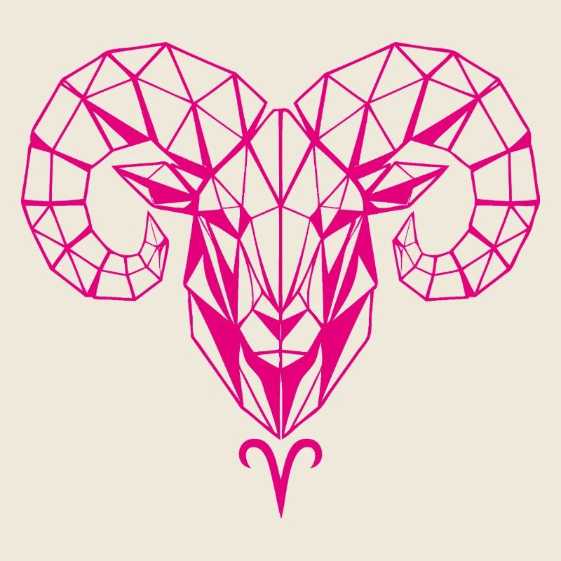 Geometric Pink Ram Head