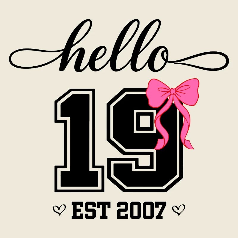 Hello 19 Est 2007 Damen Geburtstag Design