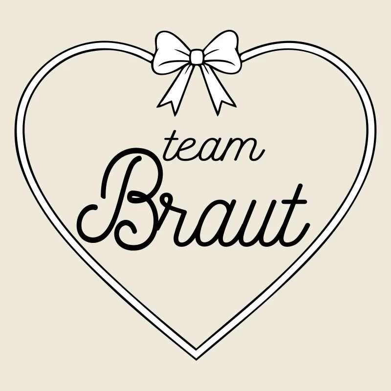 Team Braut Herz Schleife Design 