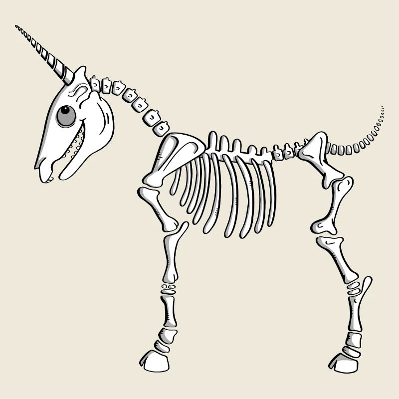 Squelette de licorne - Licornes - Créatures mythiques - Comic