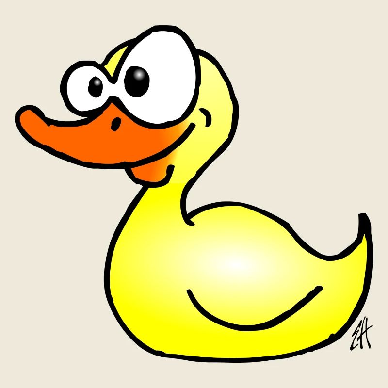 Playful Duck Cartoon Illustration