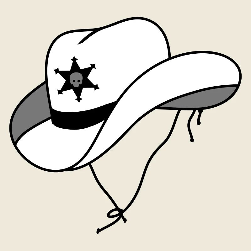 Sheriff hat with small skull on sheriff star