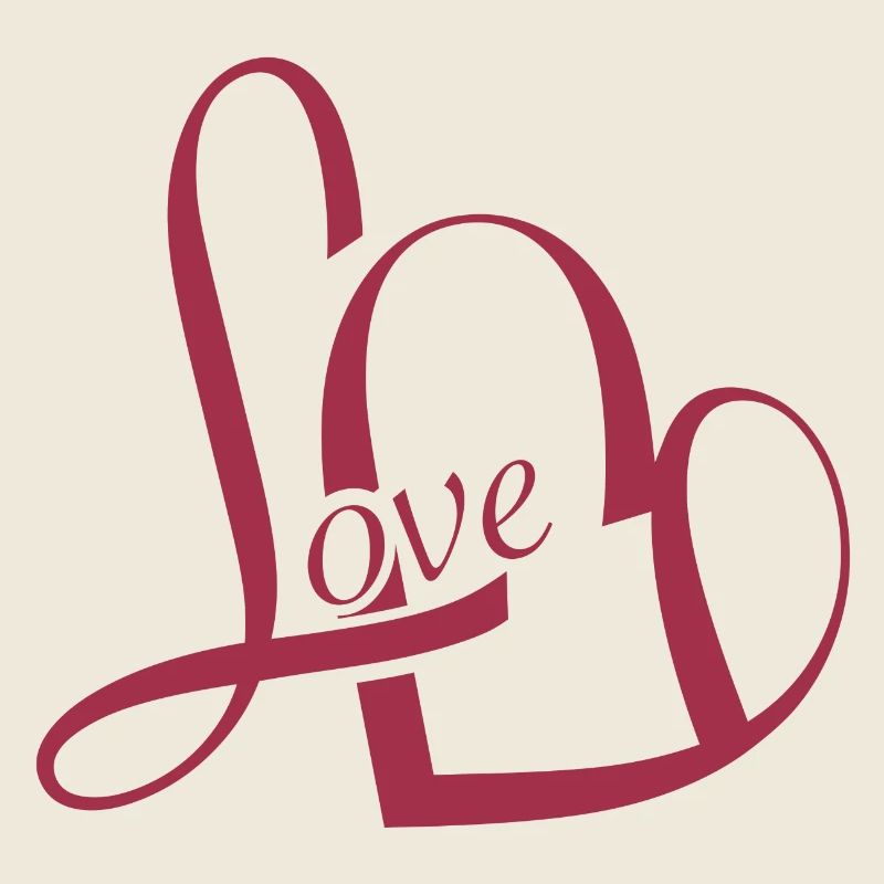 romantic Valentine's Day typography in red