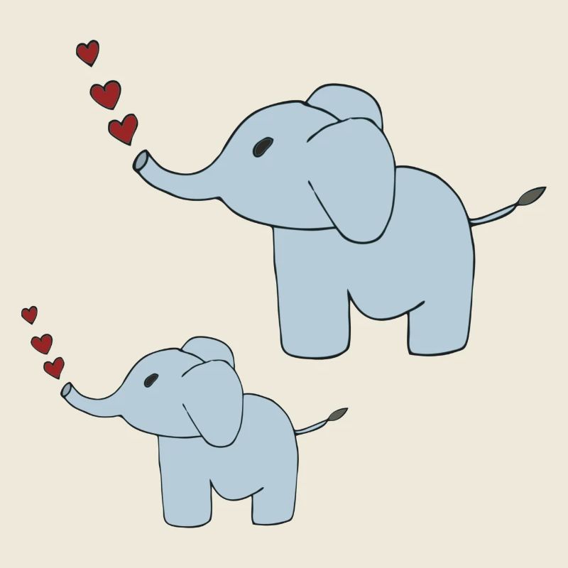 Elephants father and son