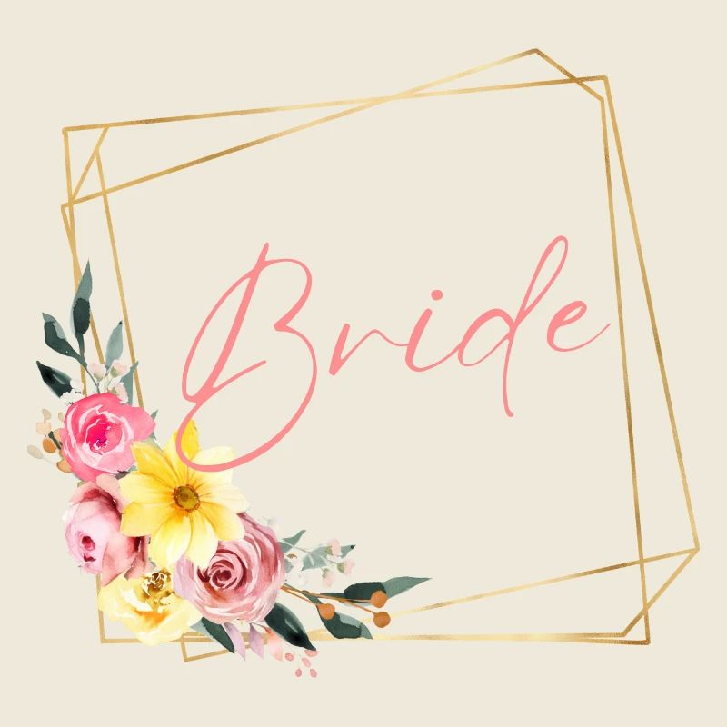 Team Bride! Blumen, personalisierbar
